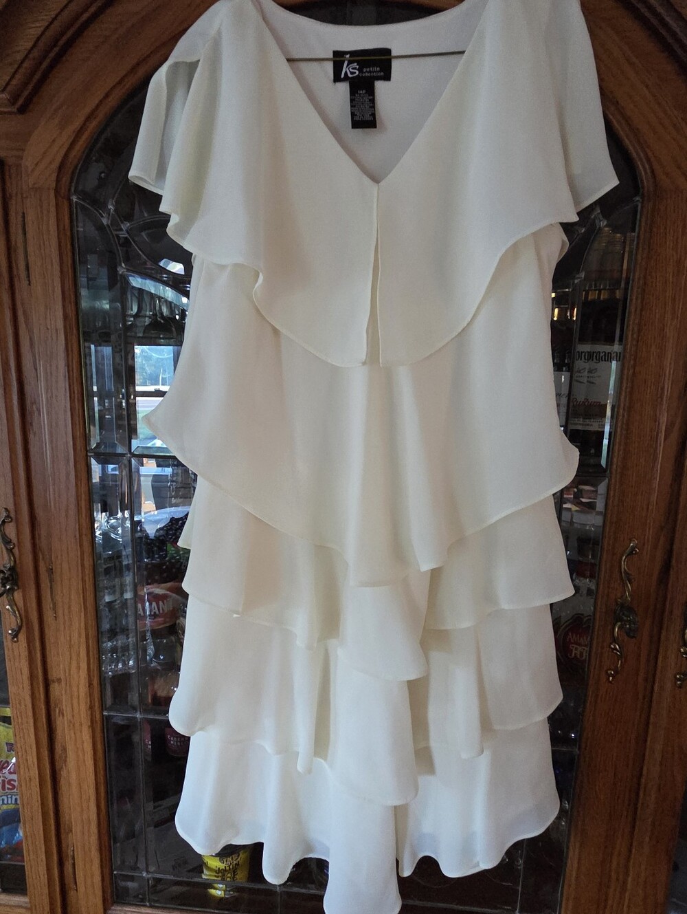 KS Petite Collection Layered Ruffle Dress